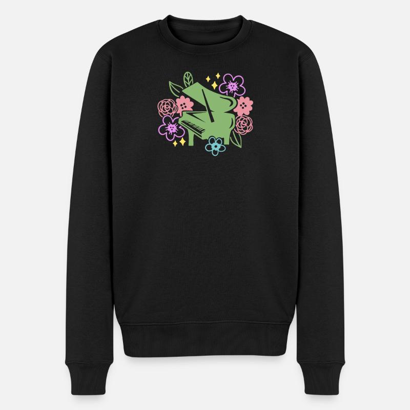 Klavierspieler Pianist - Männer Premium Bio Pullover - Schwarz