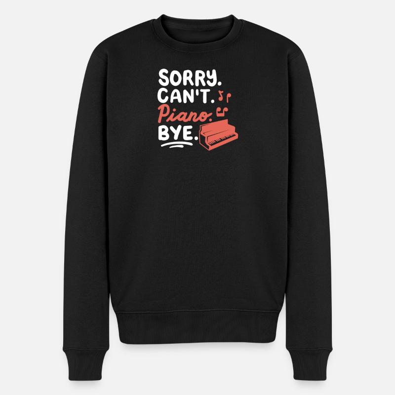 Piano Pianist - Männer Premium Bio Pullover - Schwarz