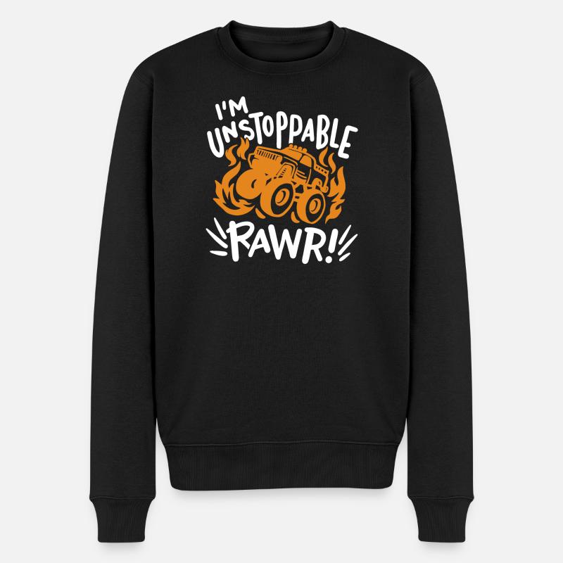 Monster Truck - Männer Premium Bio Pullover - Schwarz