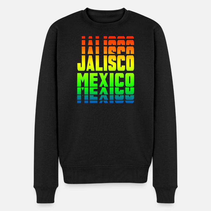 Motif arc-en-ciel de Jalisco Mexico - Pull Premium bio Homme - noir