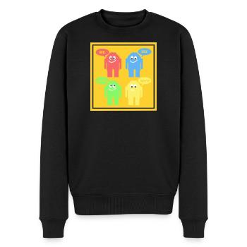 Lustige Männchen - Männer Premium Bio Pullover - Schwarz - Vorne - Nico (187cm)