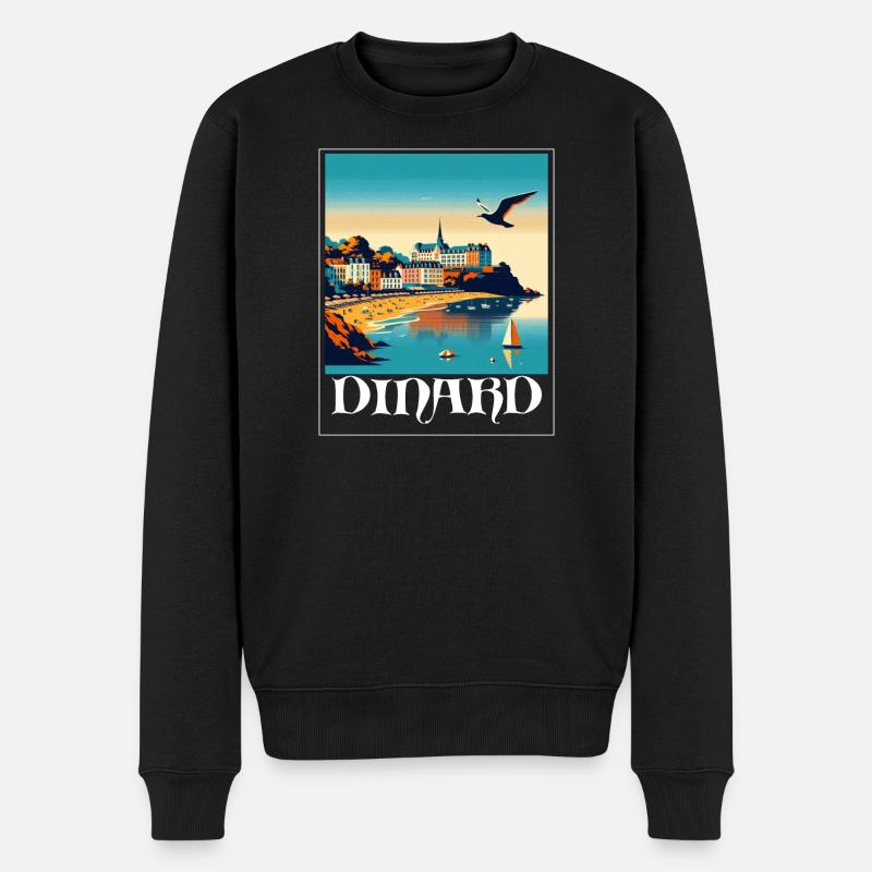 DINARD - Männer Premium Bio Pullover - Schwarz