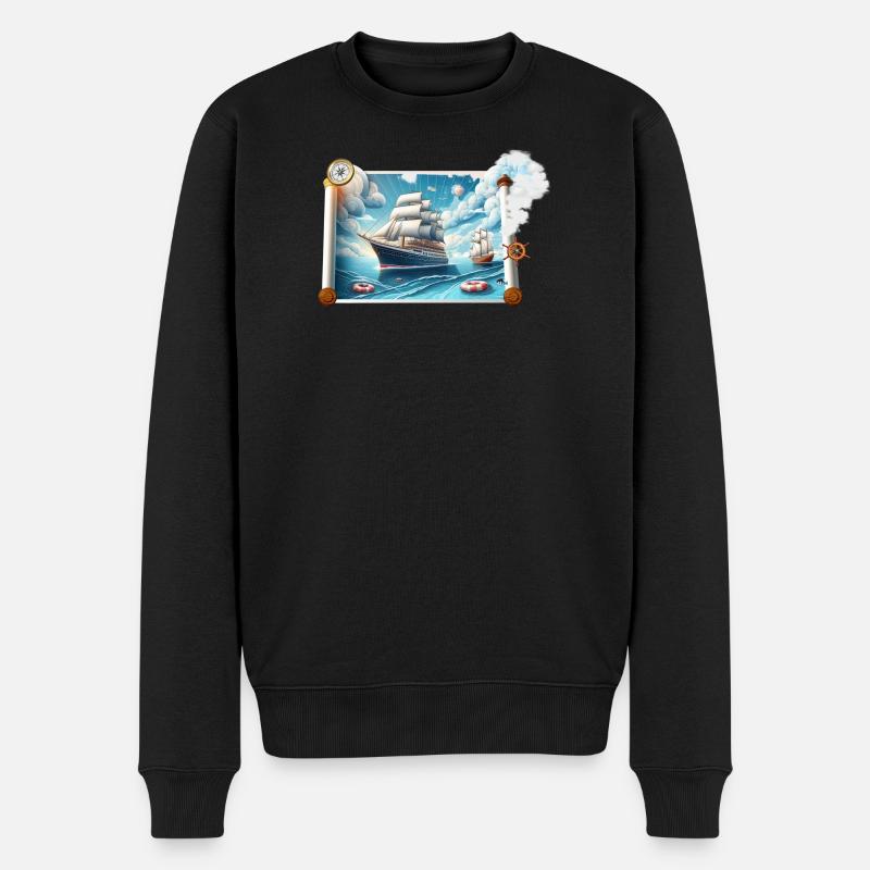 Nautische Segelreise - Männer Premium Bio Pullover - Schwarz