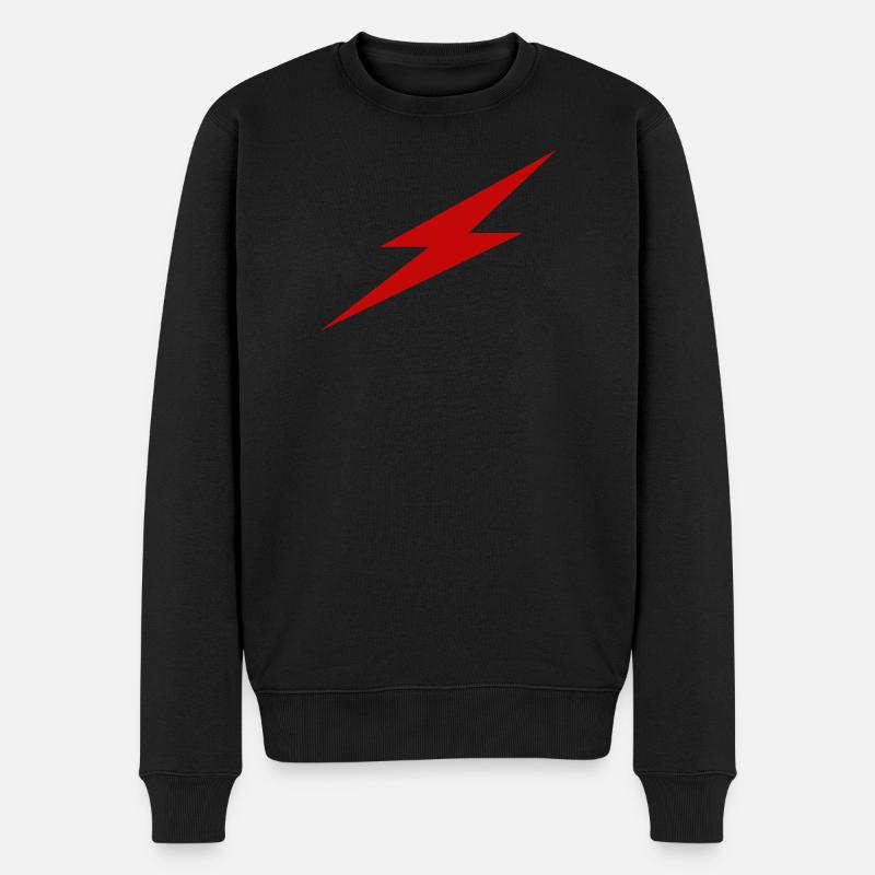 Roter Blitz - Männer Premium Bio Pullover - Schwarz