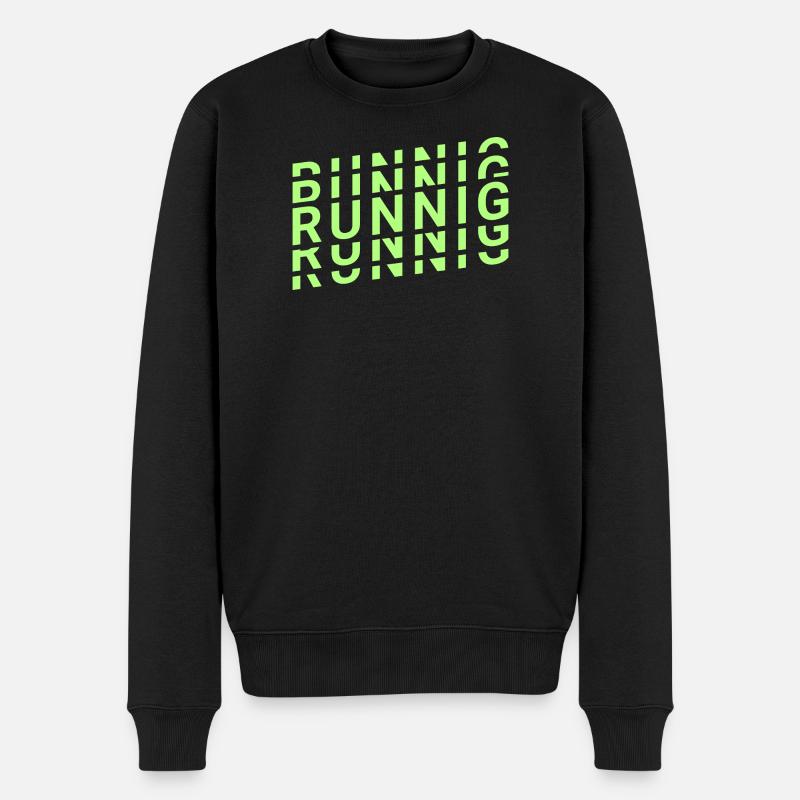 Laufen - Bewegung - Männer Premium Bio Pullover - Schwarz