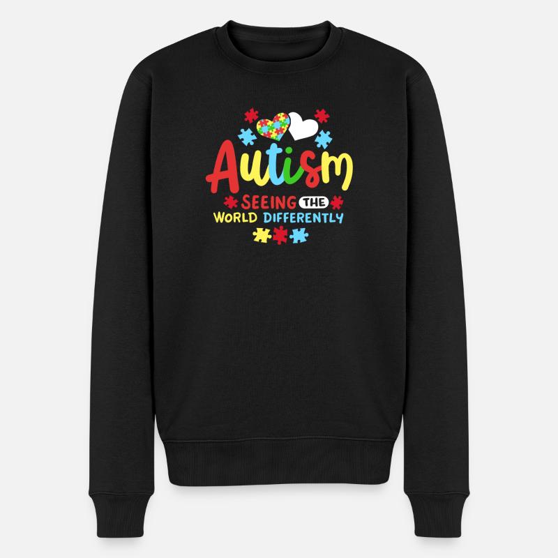 Autismus Bewusstsein autistische Kinder - Männer Premium Bio Pullover - Schwarz