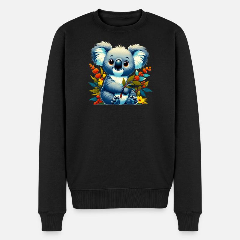 Koala - Männer Premium Bio Pullover - Schwarz