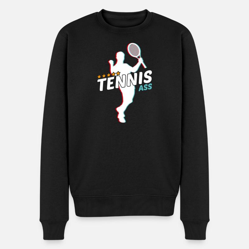 Tennis - Männer Premium Bio Pullover - Schwarz