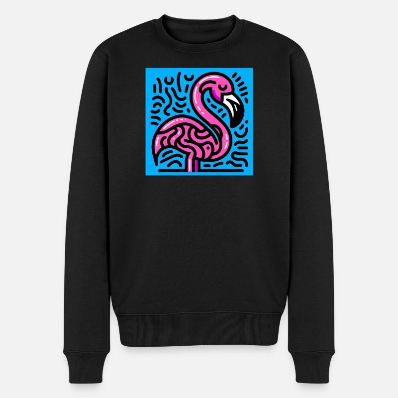 Flamingo - Männer Premium Bio Pullover - Schwarz