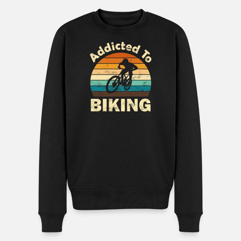 Mountain Bike Fahrrad - Männer Premium Bio Pullover - Schwarz