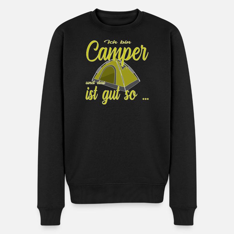 Ich bin Camper - Männer Premium Bio Pullover - Schwarz