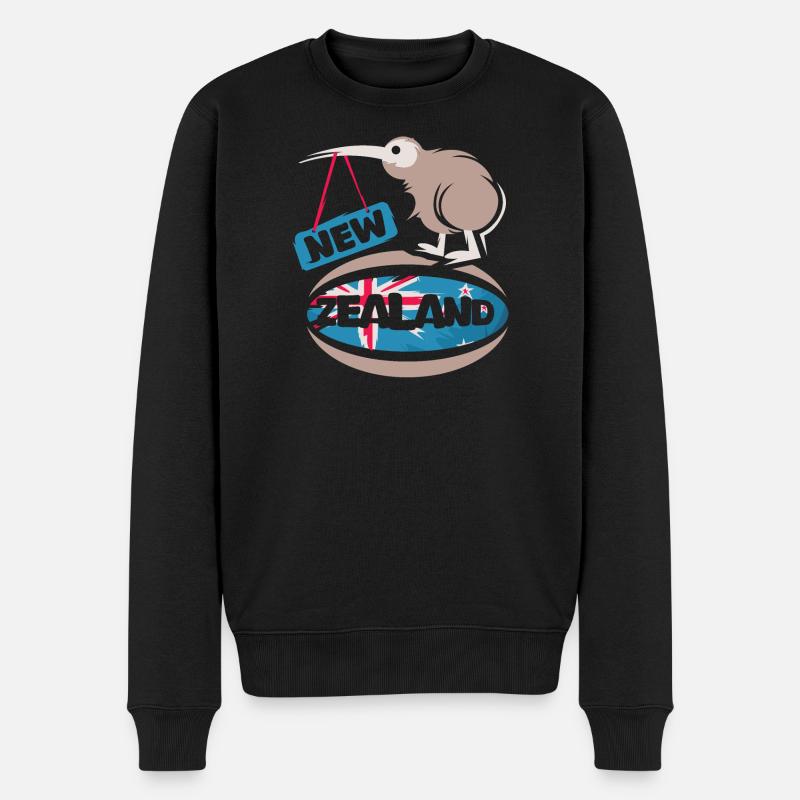 Neuseeland Kiwi rugby comic Cartoon Sport Symbol - Männer Premium Bio Pullover - Schwarz