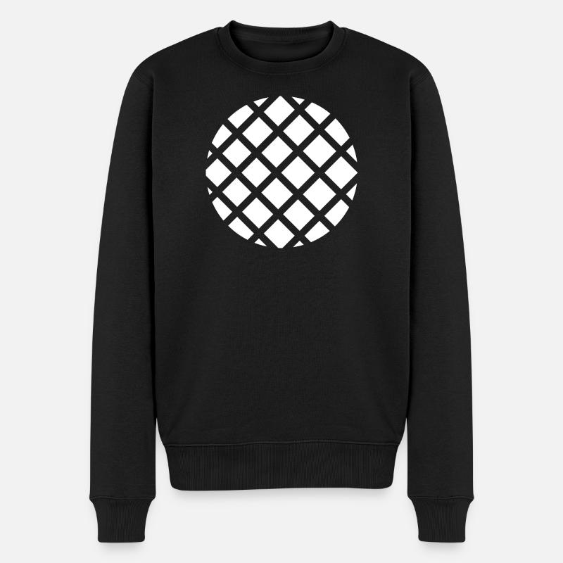 Kreis-Kreis-Raster - Männer Premium Bio Pullover - Schwarz