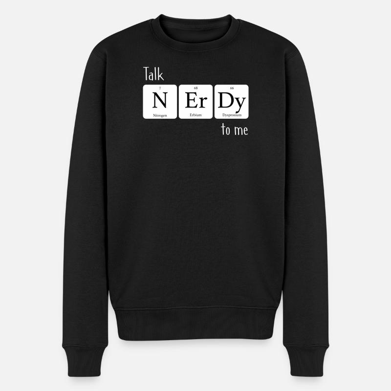 Elements Talk nerdy to me - Männer Premium Bio Pullover - Schwarz