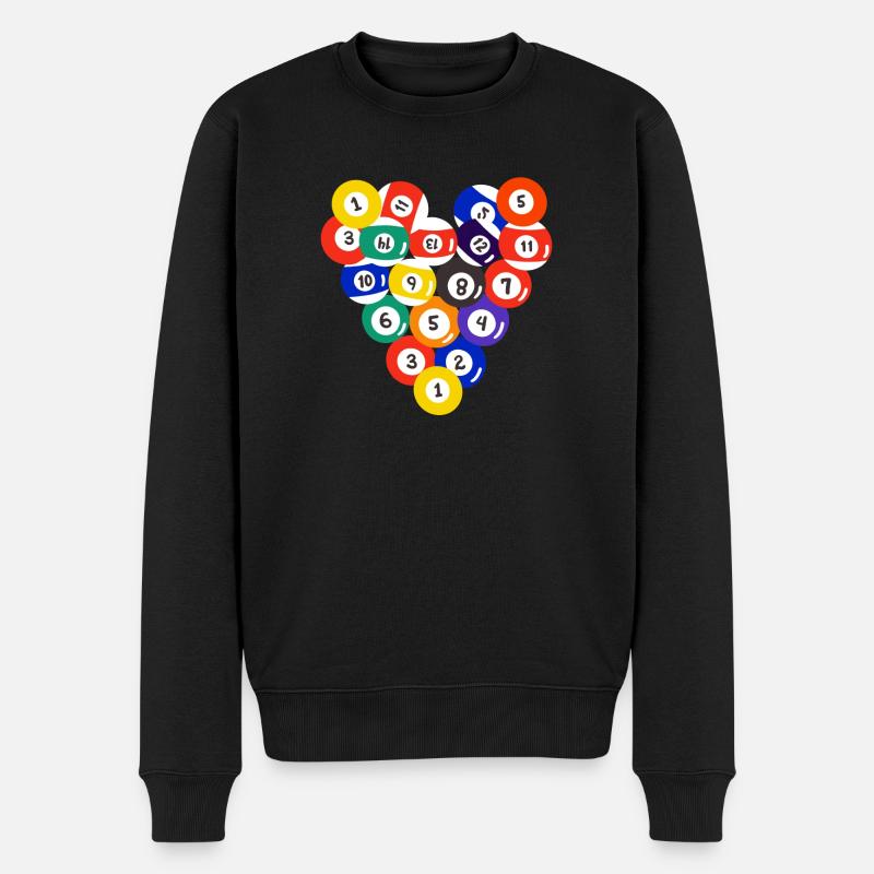 Pool Billardkugeln - Männer Premium Bio Pullover - Schwarz
