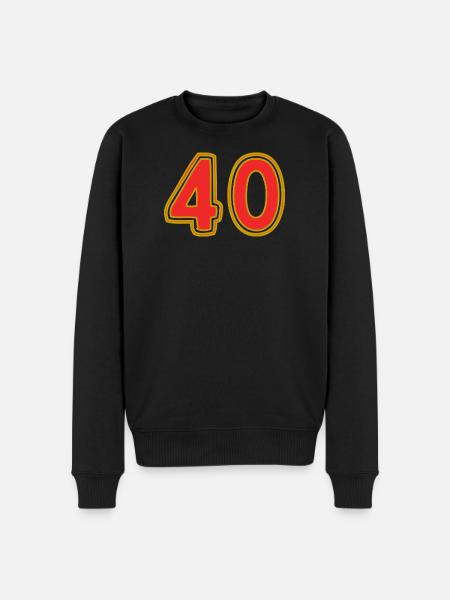 40. 40 YEARS. 40th ANNIVERSARY. 40 YEARS ANNIVERSARY. - Men's Premium Organic Jumper - black