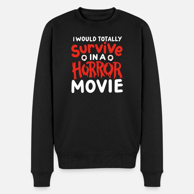 Horrorfilm - Männer Premium Bio Pullover - Schwarz