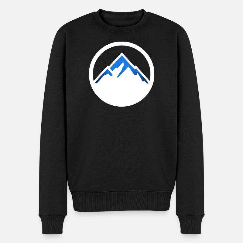 Berge Logo weiß - Männer Premium Bio Pullover - Schwarz