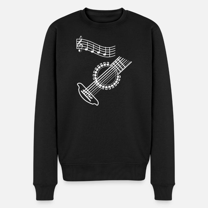 Gitarre musiker - Männer Premium Bio Pullover - Schwarz