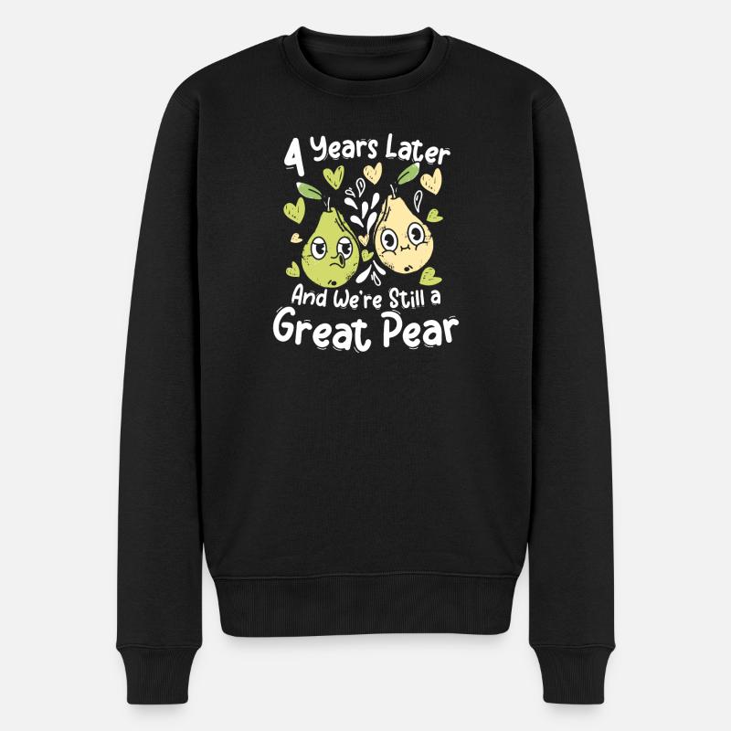 4 years later and were still a great pear - Männer Premium Bio Pullover - Schwarz