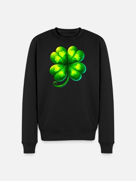 Four-leaf clover - Men's Premium Organic Jumper - black