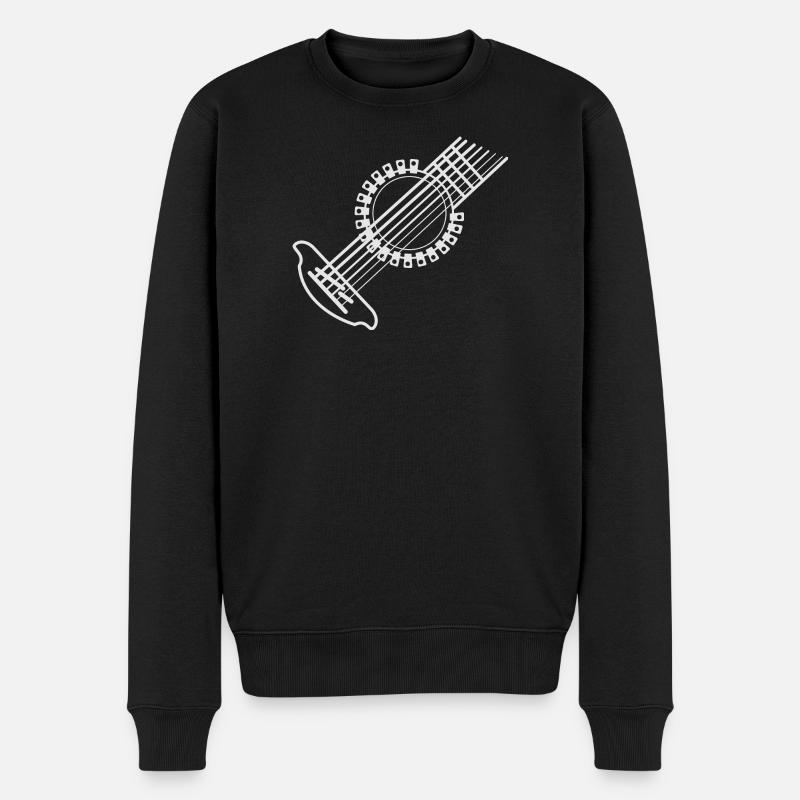 Gitarre musiker - Männer Premium Bio Pullover - Schwarz