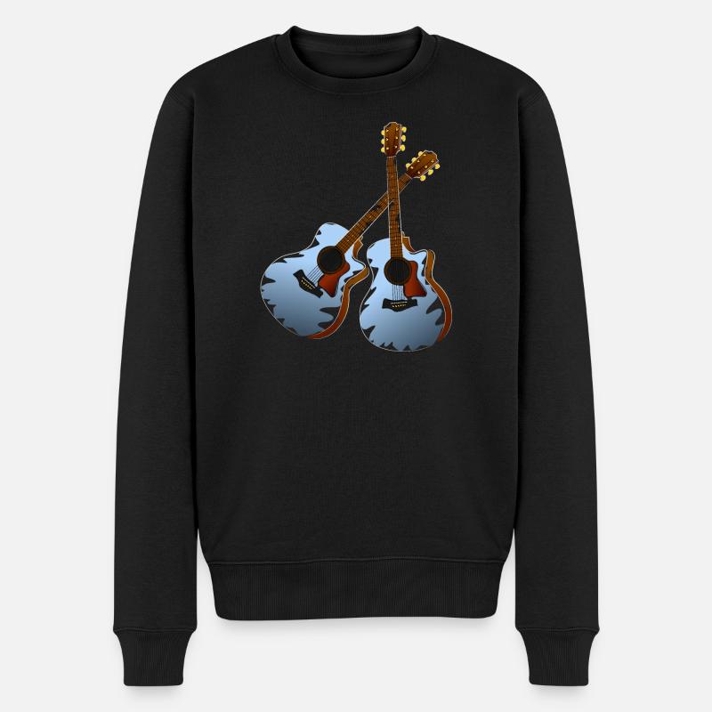 Gitarre musiker - Männer Premium Bio Pullover - Schwarz