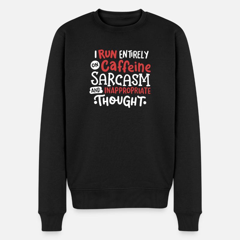 Sarkasmus Koffein sarkastisch - Männer Premium Bio Pullover - Schwarz