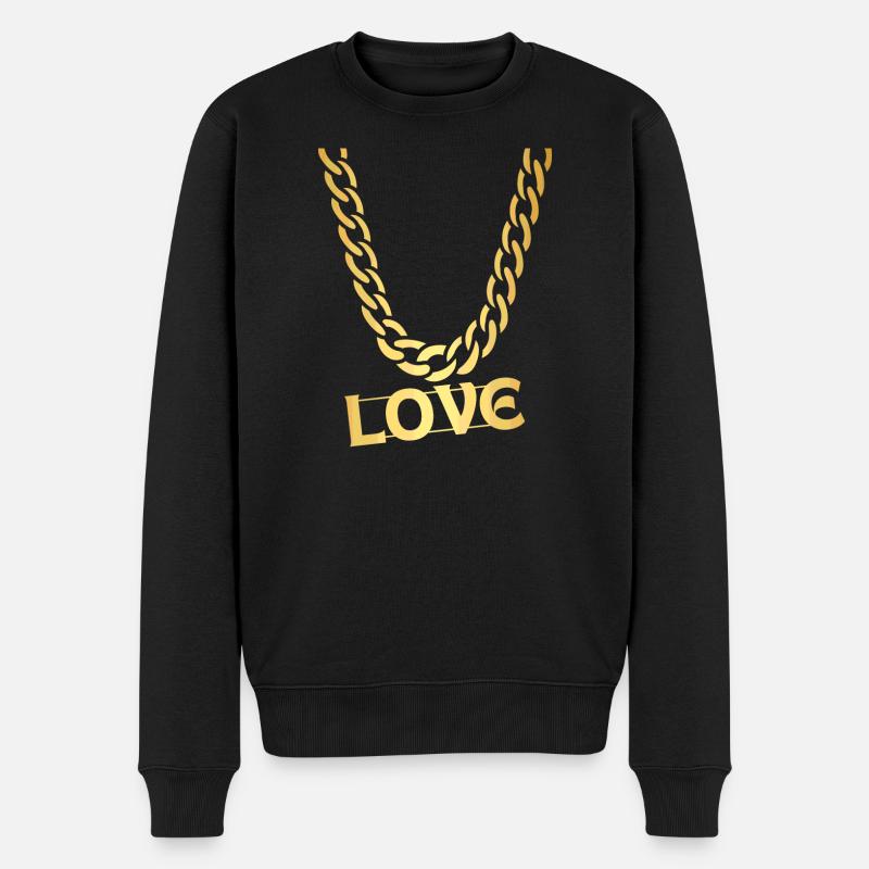 LIEBE - Männer Premium Bio Pullover - Schwarz