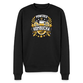 Kombucha Kraft Emblem - Men's Premium Organic Jumper - black - Front - Nico (187cm)