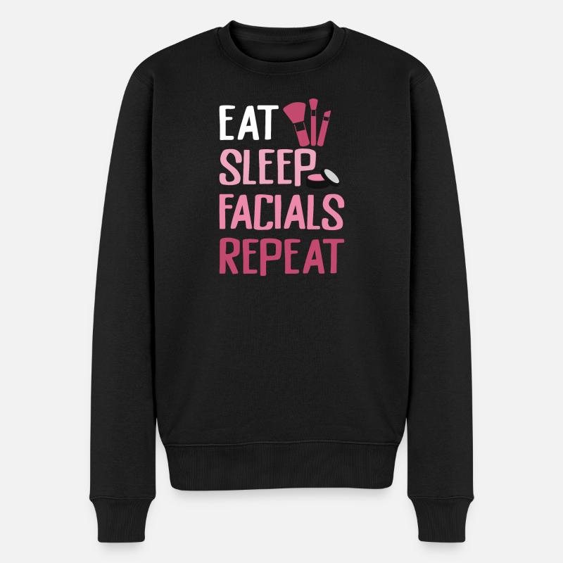 Eat Sleep Facials Repeat - Männer Premium Bio Pullover - Schwarz