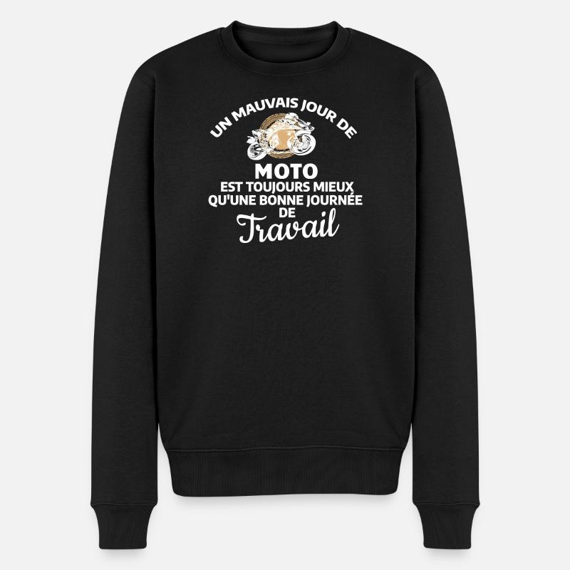 Citation Moto Jour de Travail - Pull Premium bio Homme - noir