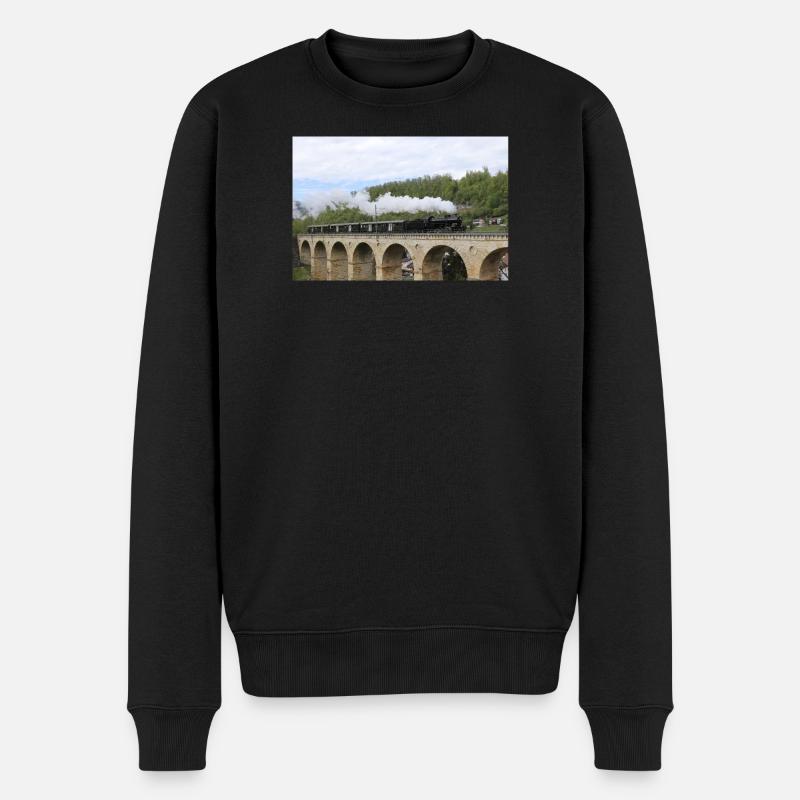 Locomotive CFF sur viaduc - Pull Premium bio Homme - noir