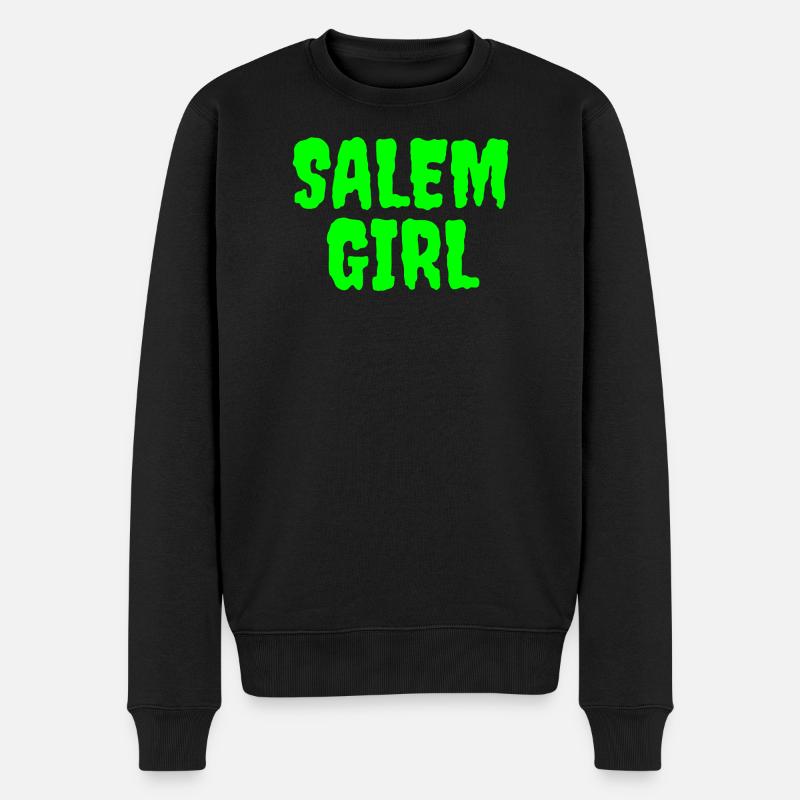 Lebendiges Salem Mädchen Grafik T-Shirt - Männer Premium Bio Pullover - Schwarz