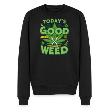 Bonne Humeur Weed - Pull Premium bio Homme - noir - Devant - Nico (187cm)