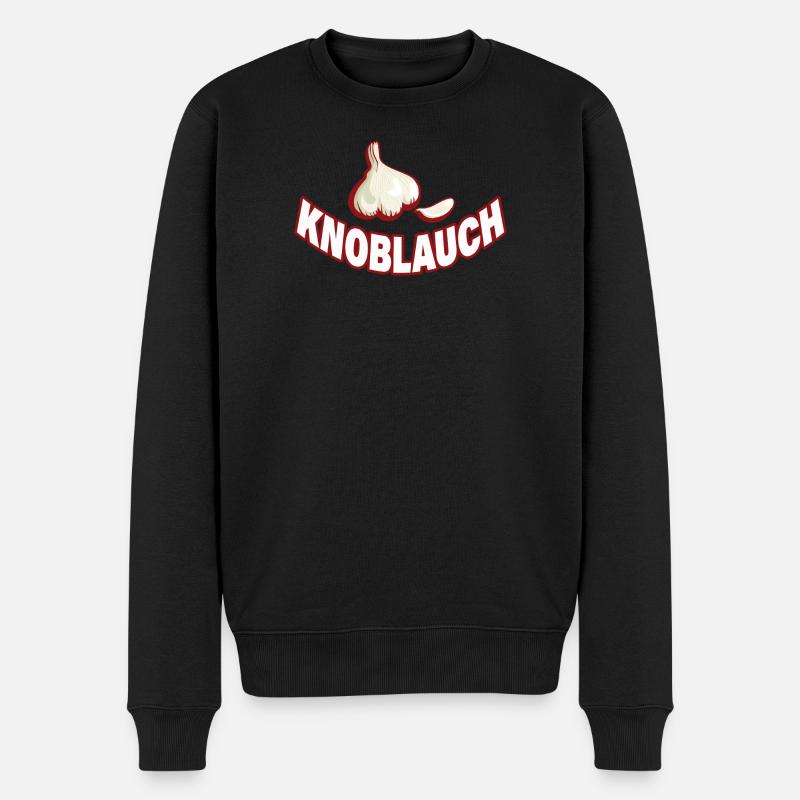 KNOBLAUCH - Männer Premium Bio Pullover - Schwarz