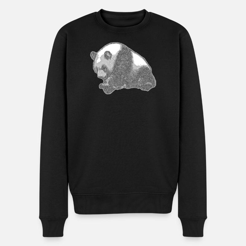 Panda groß - Männer Premium Bio Pullover - Schwarz