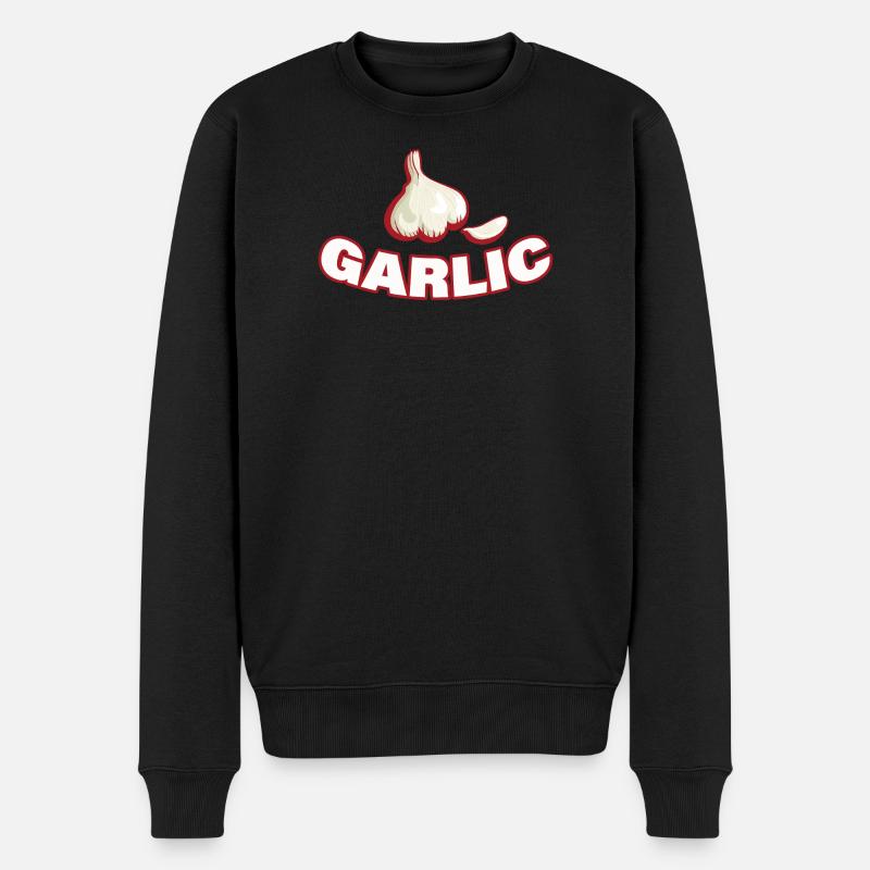 GARLIC - Männer Premium Bio Pullover - Schwarz