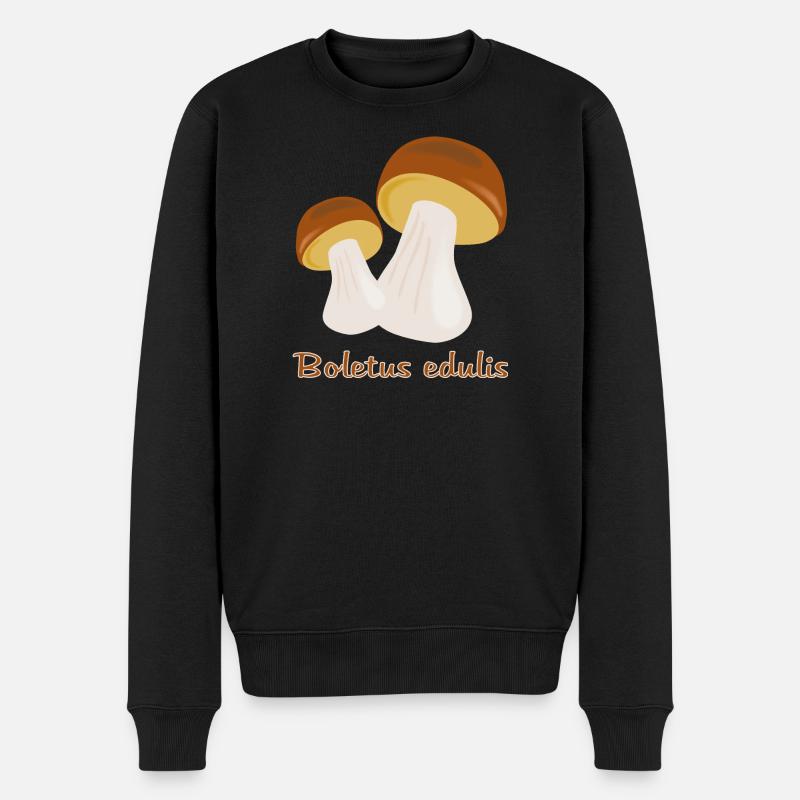 Herbst Pilze - Männer Premium Bio Pullover - Schwarz