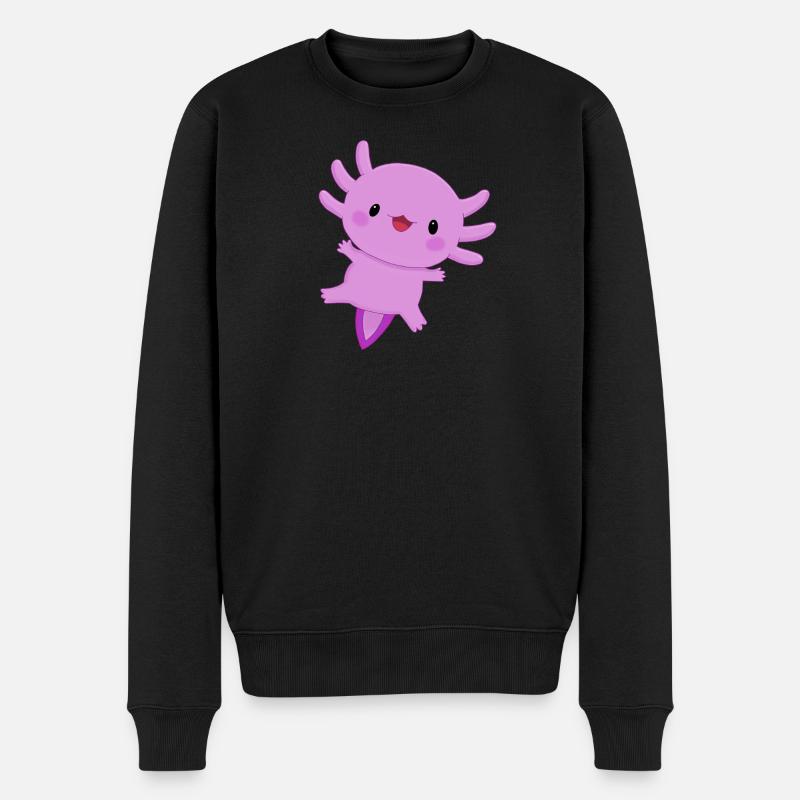 Axolotl - Männer Premium Bio Pullover - Schwarz