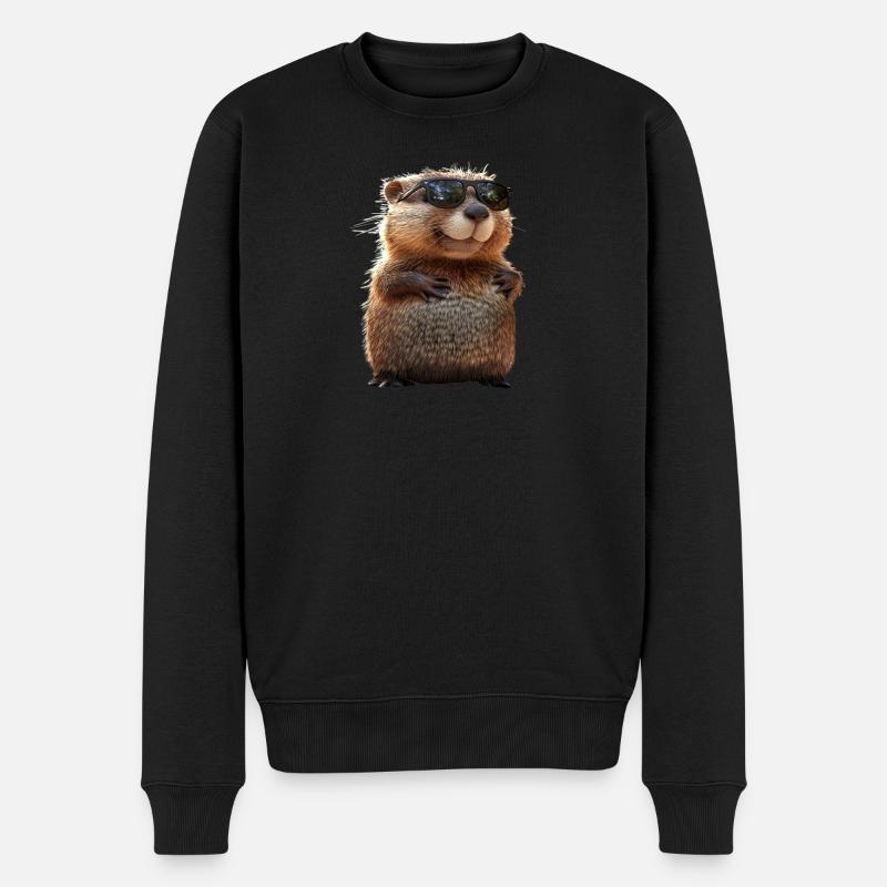 Castor Motif Castor Chuchoter Rongeurs Mignon Castor - Pull Premium bio Homme - noir