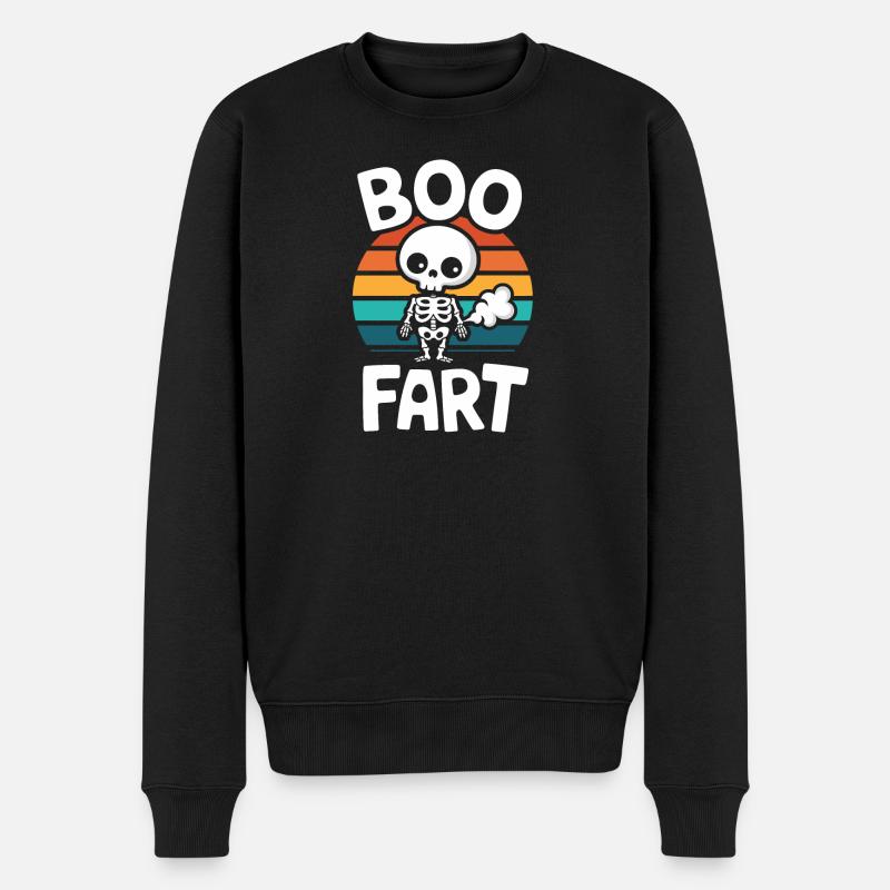 Squelette qui pète – Halloween drôle - Pull Premium bio Homme - noir