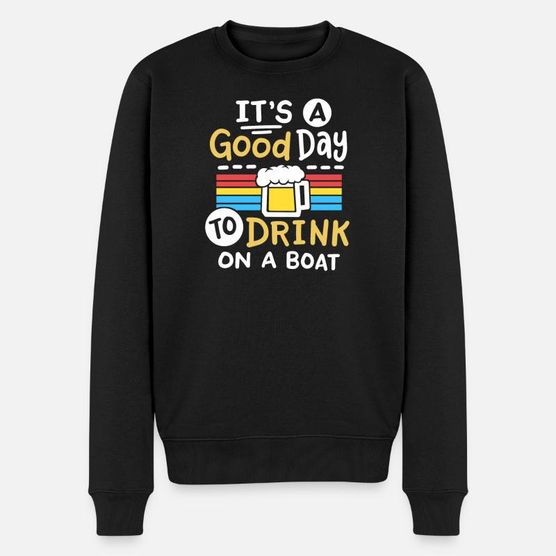 Boot Bier Trinken - Männer Premium Bio Pullover - Schwarz