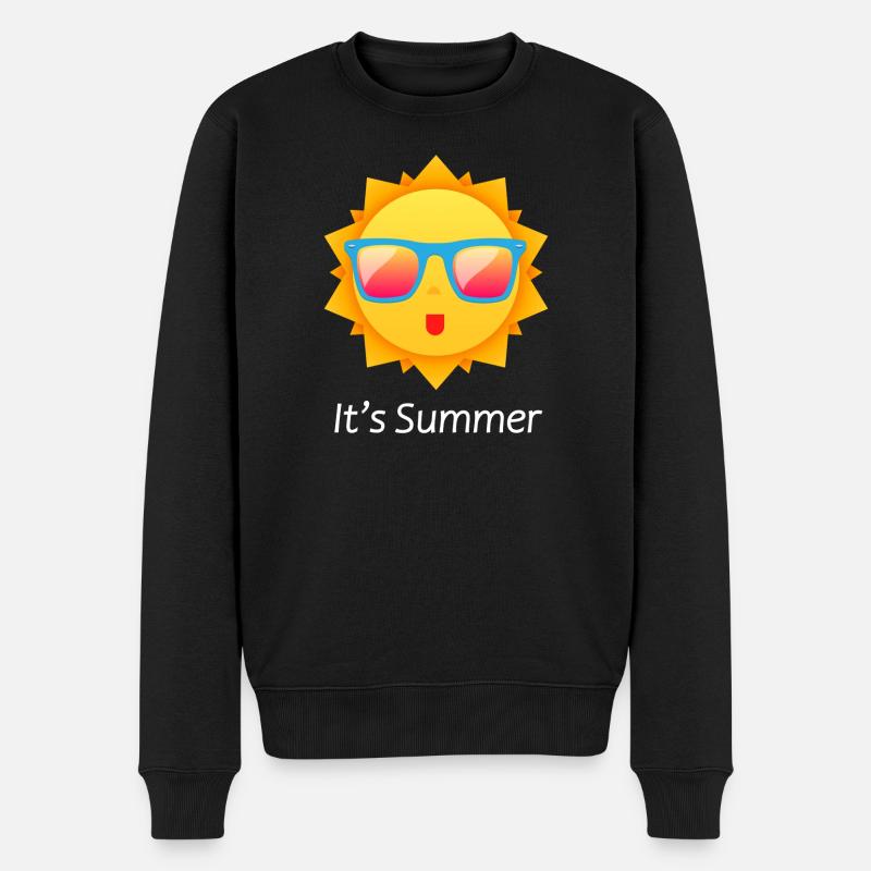 Es ist Sommer - Männer Premium Bio Pullover - Schwarz