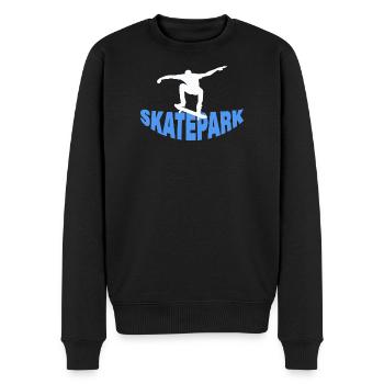 SKATEPARK - Männer Premium Bio Pullover - Schwarz - Vorne - Nico (187cm)