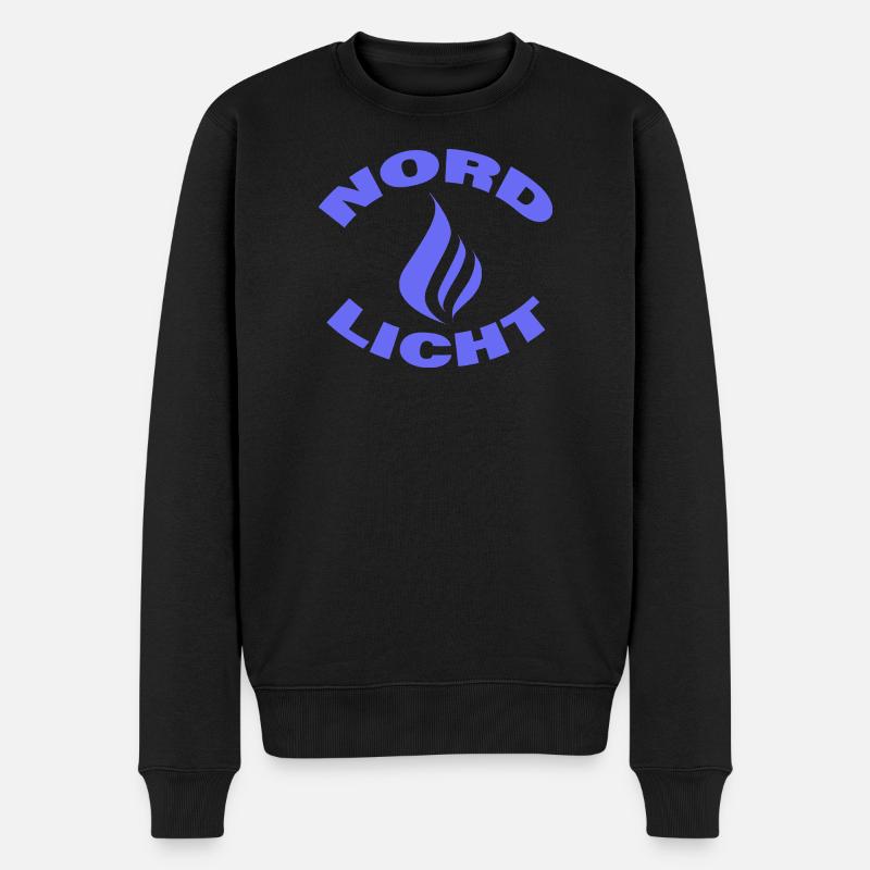 NORDLICHT - Männer Premium Bio Pullover - Schwarz