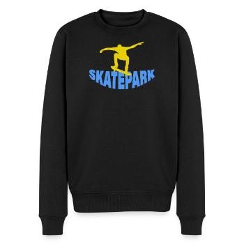 SKATEPARK - Männer Premium Bio Pullover - Schwarz - Vorne - Nico (187cm)