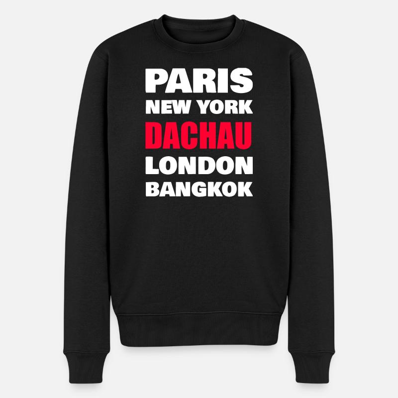Dachau  - Männer Premium Bio Pullover - Schwarz