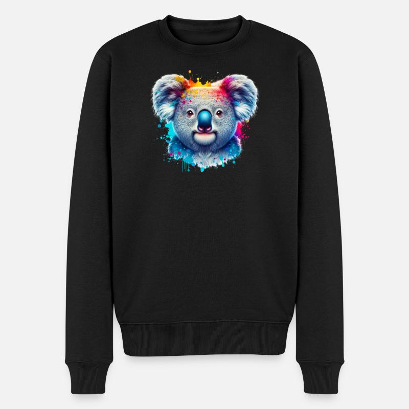 Koala - Männer Premium Bio Pullover - Schwarz