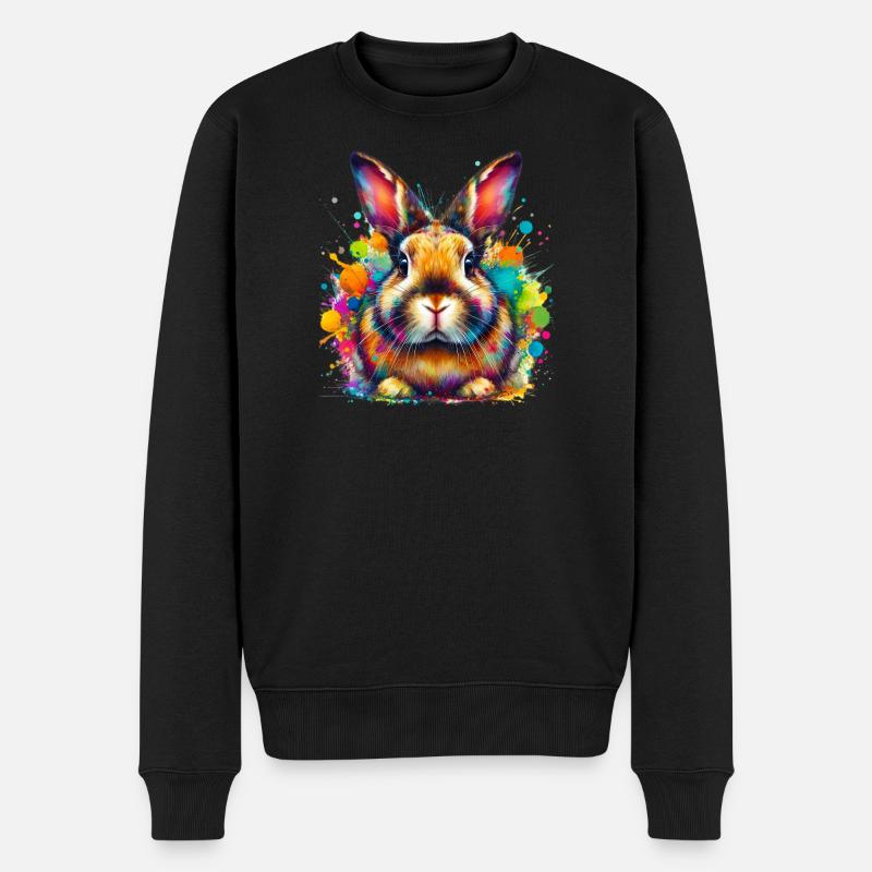 Kaninchen - Männer Premium Bio Pullover - Schwarz